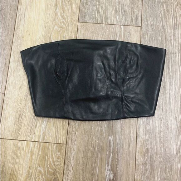 Faux Leather Lace Up Bra Top - Picture 4 of 6